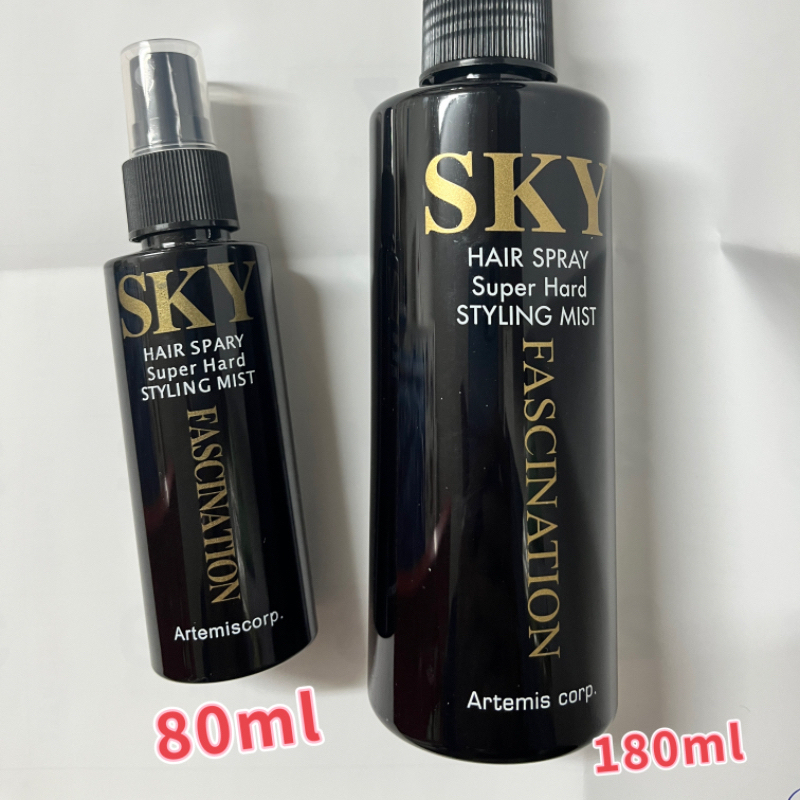 Hong Kong Version of Sky Long-Lasting Strong Hold Hair Spray for Men and Women, Hair Styling Gel Water 180ml, Moisturizing and Hydrating