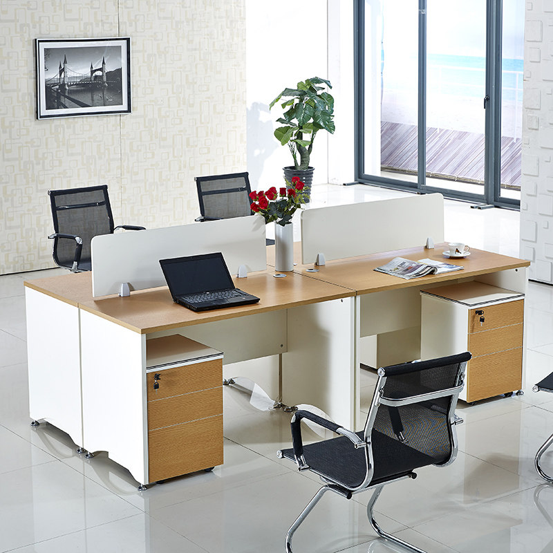 Staff Desk Chairs Combined Staff Four 4 People Position 6 Screen Partition Cassette Office Double Station Table
