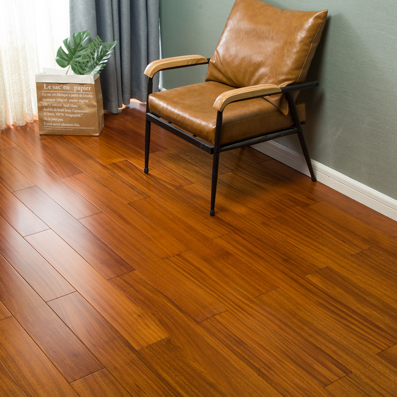 African disc bean log pure solid wood floor piano baking lacquer indoor black walnut color natural color gray factory direct sales