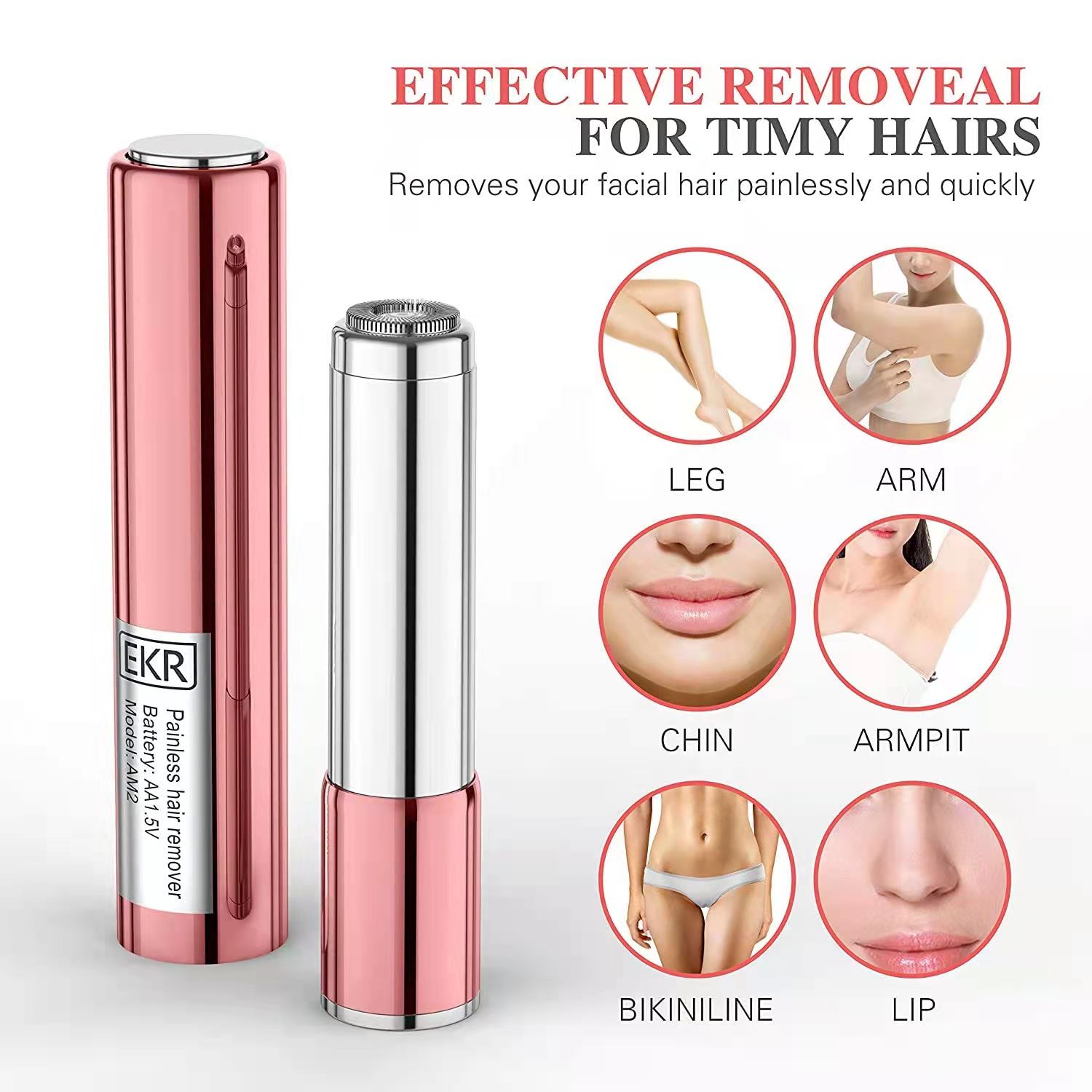 Exported to the United States EKR original electroplating pink portable women's shaver summer hair removal B prepared in the bag