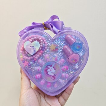Exported to europe danbar original purple necklace ring wearing nail polish children's makeup play house toys