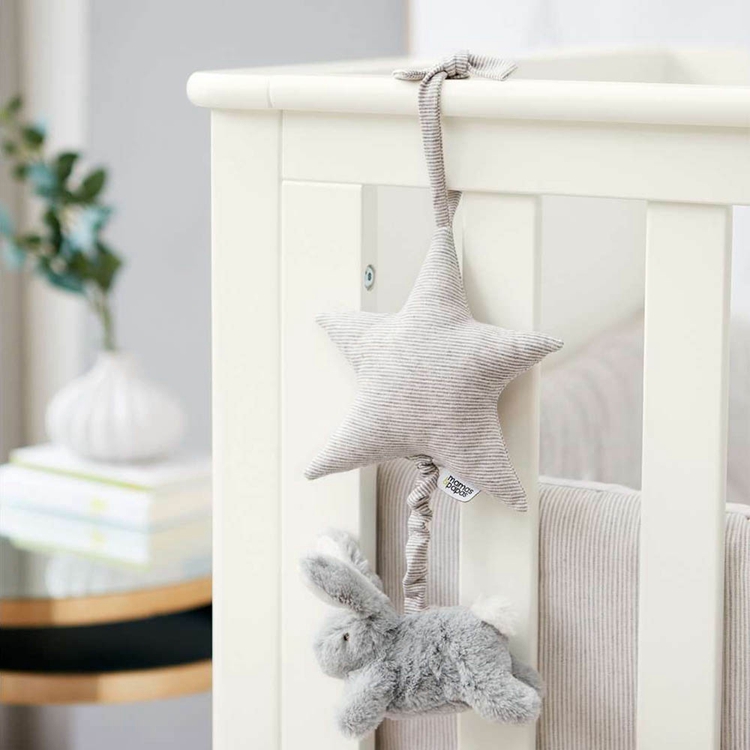 MAMAS gray striped soft cotton rabbit music bell music music music box puzzle export baby toys
