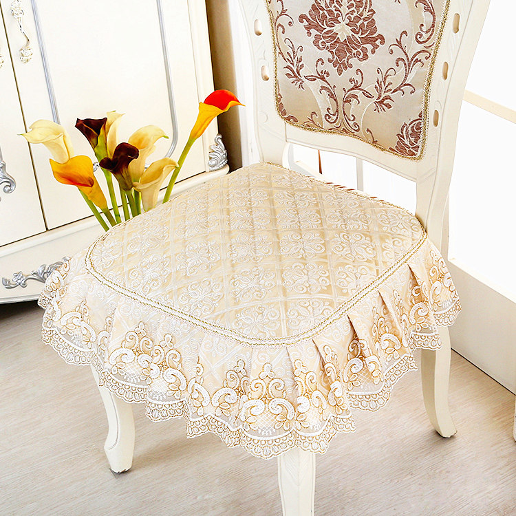 High-grade luxury European dining chair cushion set cushion Four seasons breathable stool cushion Fabric household seat cushion Table chair cushion