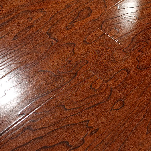 Synchronized relief reinforced composite floor 12mm seal wax waterproof anti-slip, anti-abrasion anti-wear and anti-elm wood diamond plate grey