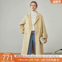 Шерстяное двусторонное зимнее шерстяное пальто, коллекция 2021, свободный крой, средней длины