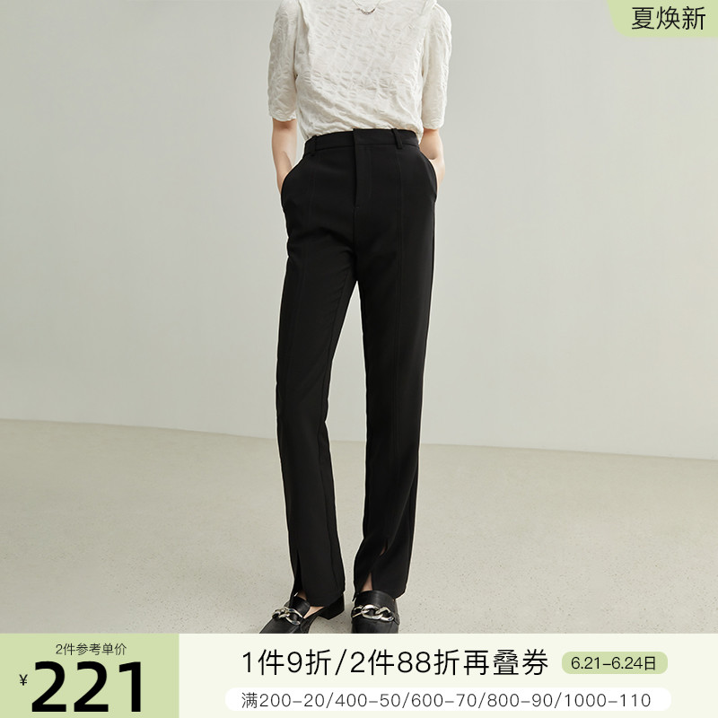 Van Th Blue Nen Open Fork Display Slim Straight Barrel Casual Pants 2022 Summer New 100 Hitch Design Sensation Pants Children