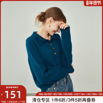 Fan Si Lanen lazy sweater womens autumn and winter loose coat retro Japanese Polo collar sweater