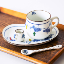 Japanese-made meiyaki hand-painted coffee cup saucer set ceramic mixing spoon Mini Milk Cup afternoon tea set