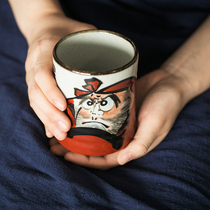 Japan imported Jiugu Yao hand-made large ceramic tea cup Japanese Cup Dharma soup swallow Angry Mens Cup is a good day