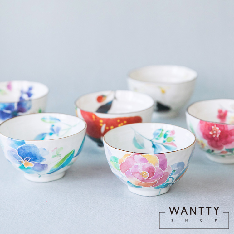 Spot Japan and Blue Beauty Intense Burning Day Flower Lovers to Bowl Happy Bowl Newlywed Joe to Rice Soup Bowl