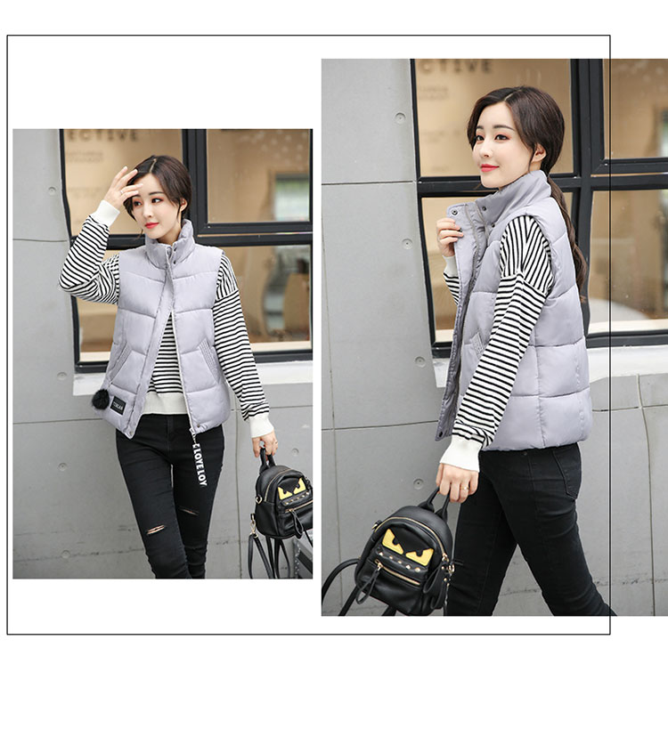 Áo khoác cotton cho nữ Áo khoác cotton 2018 cổ áo mới ngắn cho nữ mùa thu và vest mùa đông áo khoác đẹp