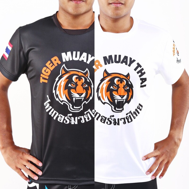 Tiger Muay Thai Training Quick-Dry Short Sleeve T-Shirt from Phuket, Thailand - Women's Tiger Head Print Sports Short Sleeve Top