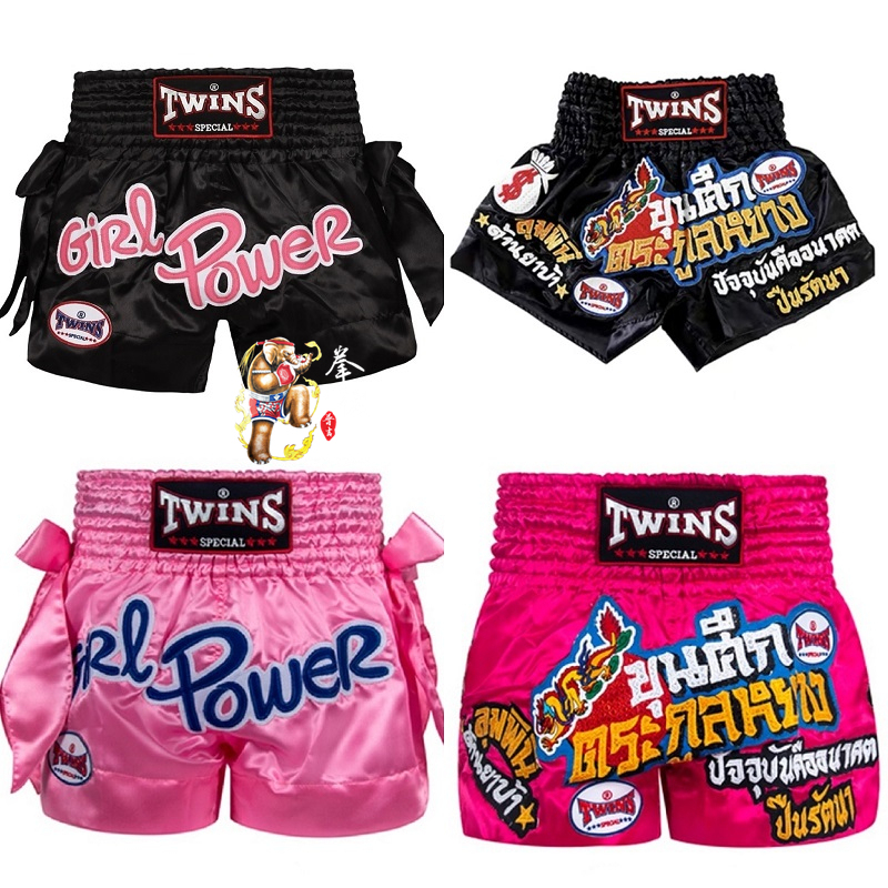 Bowknot Twins Thai Imported Muay Thai Fighting Shorts for Mixed Martial Arts, Suitable for Men and Women