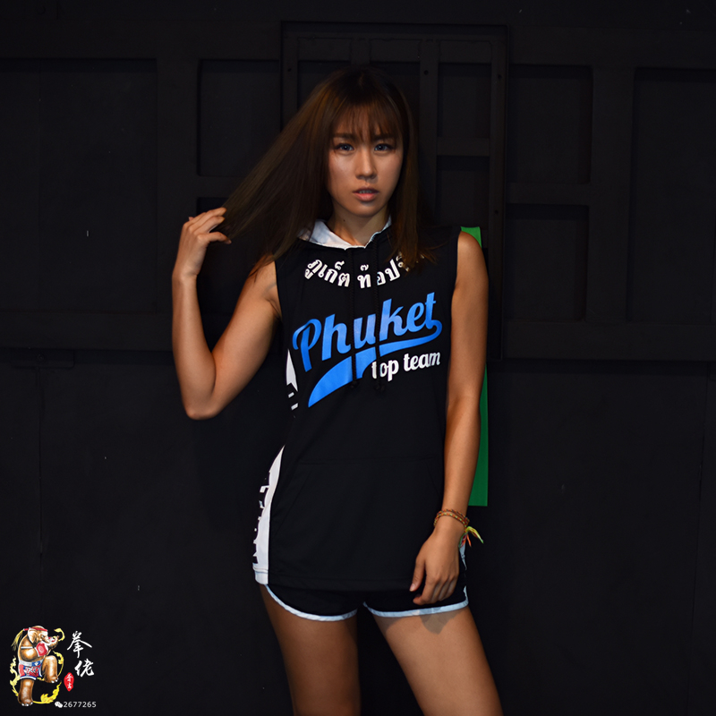Phuket Island, Thailand TOPteam boxing gym sleeveless men's and women's hoodies cut-sleeve sports vest mesh quick-drying fabric