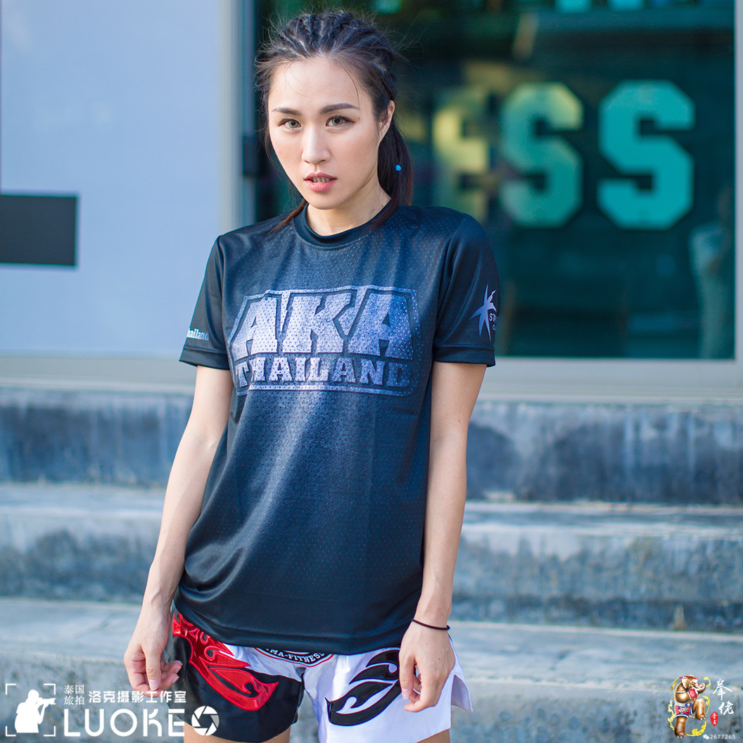 Thai AKA Thai Boxing Pavilion Speed Dry Mesh Breathable movement Men and women Strike Short Sleeves Sports Casual Do Old Print