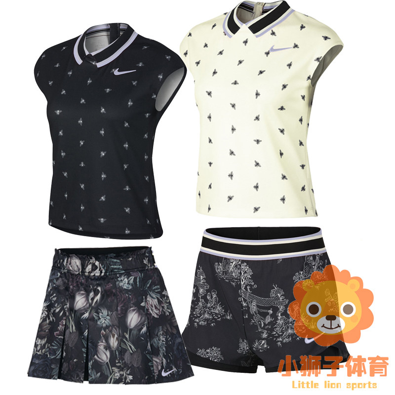 Nike Tennis Suit Women 2019 Halep Pfnet Short Sleeve Shorts Tennis Skirt Pants Sportswear Suit