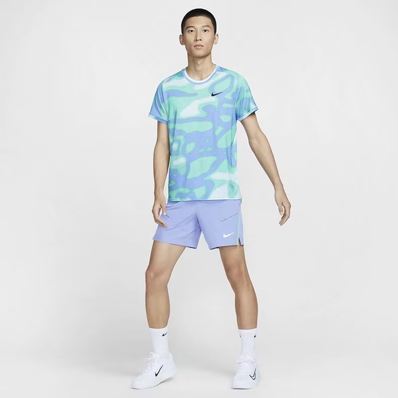 Nike Tennis T-Shirt Men's Dri-Fit Quick-Drying Breathable Slit Sports Short-Sleeved Shorts Competition Training Fq2109