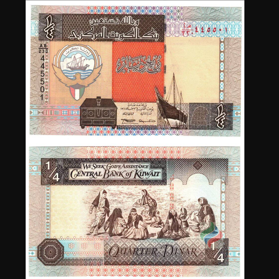 科威特1/4第纳尔(0.25)纸币1994年版全新UNC 女孩亚洲钱币-淘宝网
