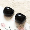 Natural black agate finger ring for men and women, domineering personality, exaggerated chalcedony water droplets, wealth-gathering style, niche cold style ring