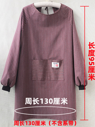 Extra Large Size Plus-Size Smock with Sleeves for Men, Made of Breathable Cotton Fabric, Long-Sleeved, Suitable for Home Kitchen Use, Autumn and Winter, Worn Backwards