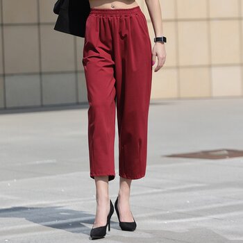 Women's spring and summer high-end loose large size brocade noodles small feet pinch fold banana granny pants sickle nine-point radish Women's spring and summer high-end loose large size brocade noodles small feet pinch fold banana granny pants sickle nine-point radish