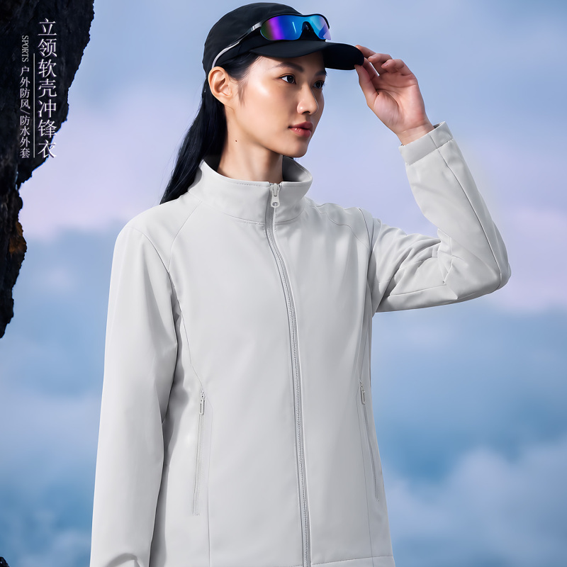 Stand Collar Softshell Casual Outdoor Jacket with Thin Fleece for Warmth, Cycling Jacket, Simple and Stylish Workwear Jacket Stand Collar Softshell Casual Outdoor Jacket with Thin Fleece for Warmth, Cycling Jacket, Simple and Stylish Workwear Jacket