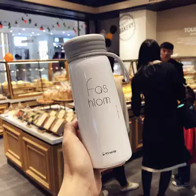 Korean version of male and female student thermos cup net red ins simple and fresh portable water cup Literary little fairy couple cup