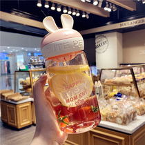 Mori ins cute plastic cup female student with tea separation bubble tea cup children portable creative water Cup