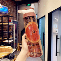 Summer creative with scale suction cup adult portable sports cup large capacity fitness student plastic cup