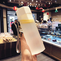 Creative trend frosted space Cup diamond-shaped men and women students Water Cup leak-proof portable plastic cup Korean version of hand Cup