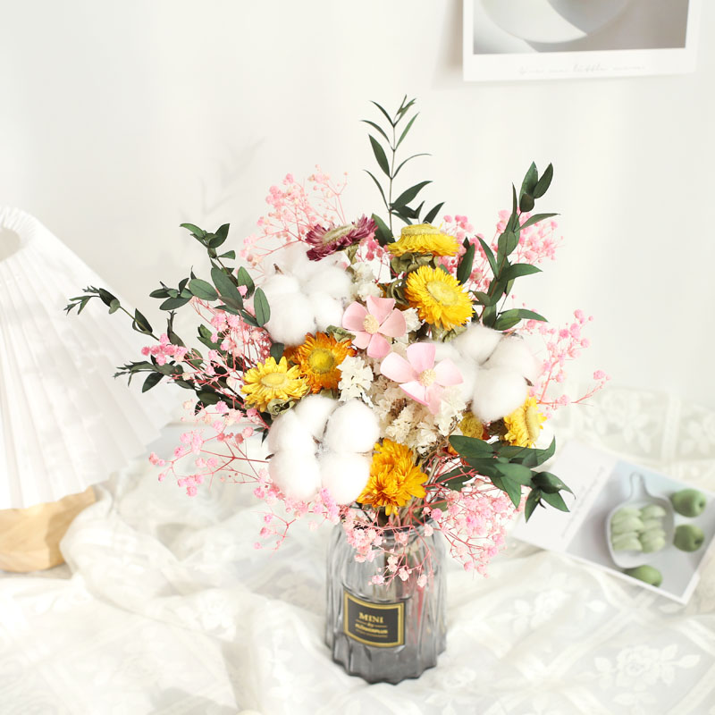 Real flower drying flower bouquet immortamenade full of star daisy cotton Nordic home living room Decorative Pendulum with photo props
