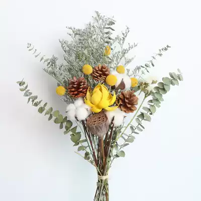 Dry flower bouquet real flower eucalyptus cotton rose little Daisy hipster ins living room home decoration DIY ornaments