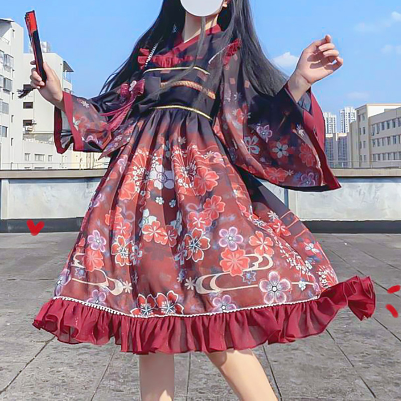 Original design lolita Princess Leia Lianwei Flowers Romance Jsk Roletta Everyday Teenage Girl Soft-girl Girlfriends