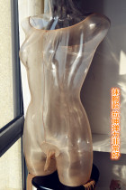 1D second-generation oil bright open D stockings one-line crotch mens belt sleeve chest one-piece stockings full body