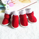 Pet Super Puppy Cat Рождественская красная обувь Осень и зимние согревающие анти -ски