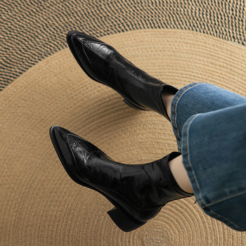 French short boots 2025 new autumn and winter thick heel slim boots