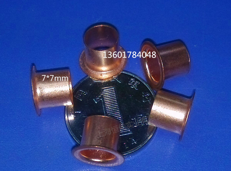 Pure red copper hollow rivet GB876 red copper chicken eye rivet over hole hollow red copper rivet M7 * 7mm
