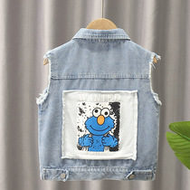 2021 boy cowboy waistcoat child spring autumn new waistcoat baby outside wearing child foreign air Han version vest autumn clothing