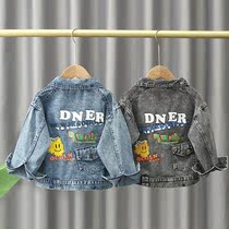 Boy Clothing Boy Casual Loose Denim Jacket 2021 Spring Fall New Middle Children Foreign Air Blouse Children Long Sleeves