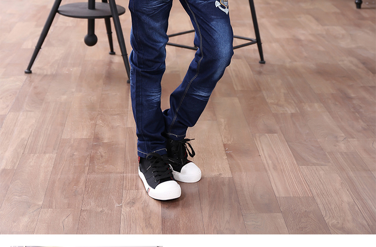 2016 quần áo trẻ em trai jeans mùa xuân và mùa thu quần trẻ em chân quần trong cậu bé lớn Slim jeans