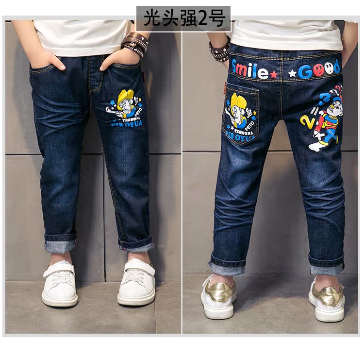 2017 mùa xuân và mùa thu quần áo trẻ em trai new jeans quần trẻ em lớn Hàn Quốc phiên bản của trẻ em của quần trẻ em mùa xuân quần âu