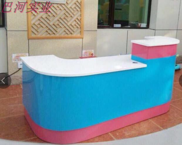 Fashion New Baking Varnish Front Desk Desk Company Reception Desk School Training Desk Reception Desk Cashier Desk Cashier Desk Brief Bar
