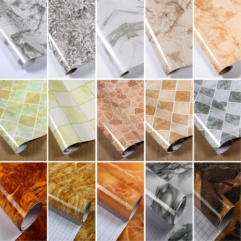 Thickened Marble Tattooed sticker pvc self-adhesive wallpaper wallpaper Waterproof Wall Stickler surface overall cupboard table furniture