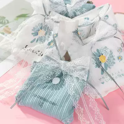 Cute sweet girl born breifs bag hip middle low waist women's underwear women's pure cotton Japanese bow Daisy