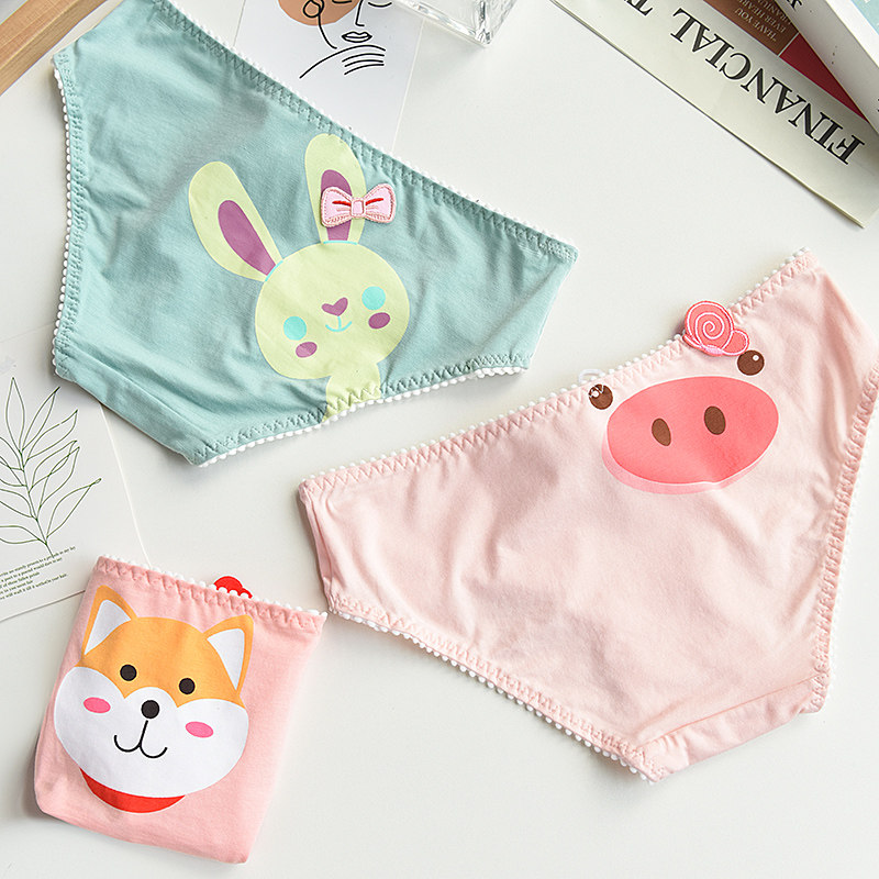 Cartoon underwear female cute cotton antibacterial cotton new summer girl breathable and comfortable ladies low waist briefs