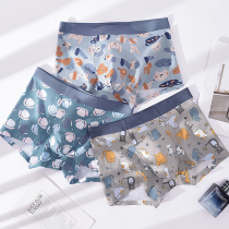 Panties men's cotton new cartoon cute loose boys boxer underpants seamless youth breathable boxer pants head