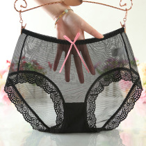 Sexy womens underwear head lace thin mesh breifs waist full transparent temptation size underwear 2