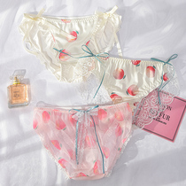Peach girl underwear first love cute pure desire net gauze lace womens triangle pants low waist sexy and sweet