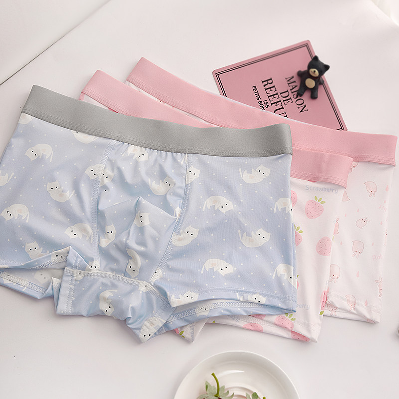 Men's underwear boxer pants new cute cartoon boys boxer pants quick-drying milk silk thin section sexy low waist