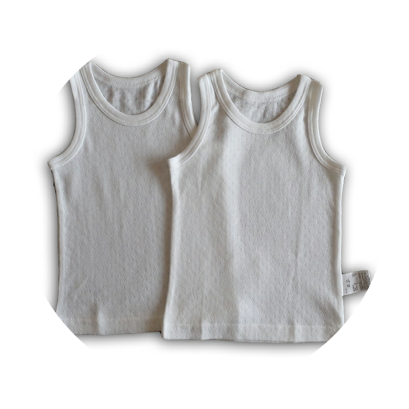 Hayes childrens vest cậu bé bông tinh khiết đáy ngủ màu trắng để bảo vệ bụng thở huỳnh quang mùa xuân và mùa thu bé lại.